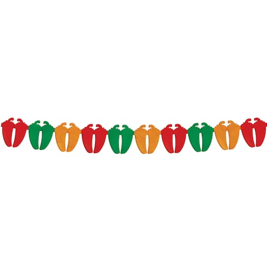 Beistle 12ft. Red, Orange & Green Chili Pepper Tissue Garland Pack, 2ct.